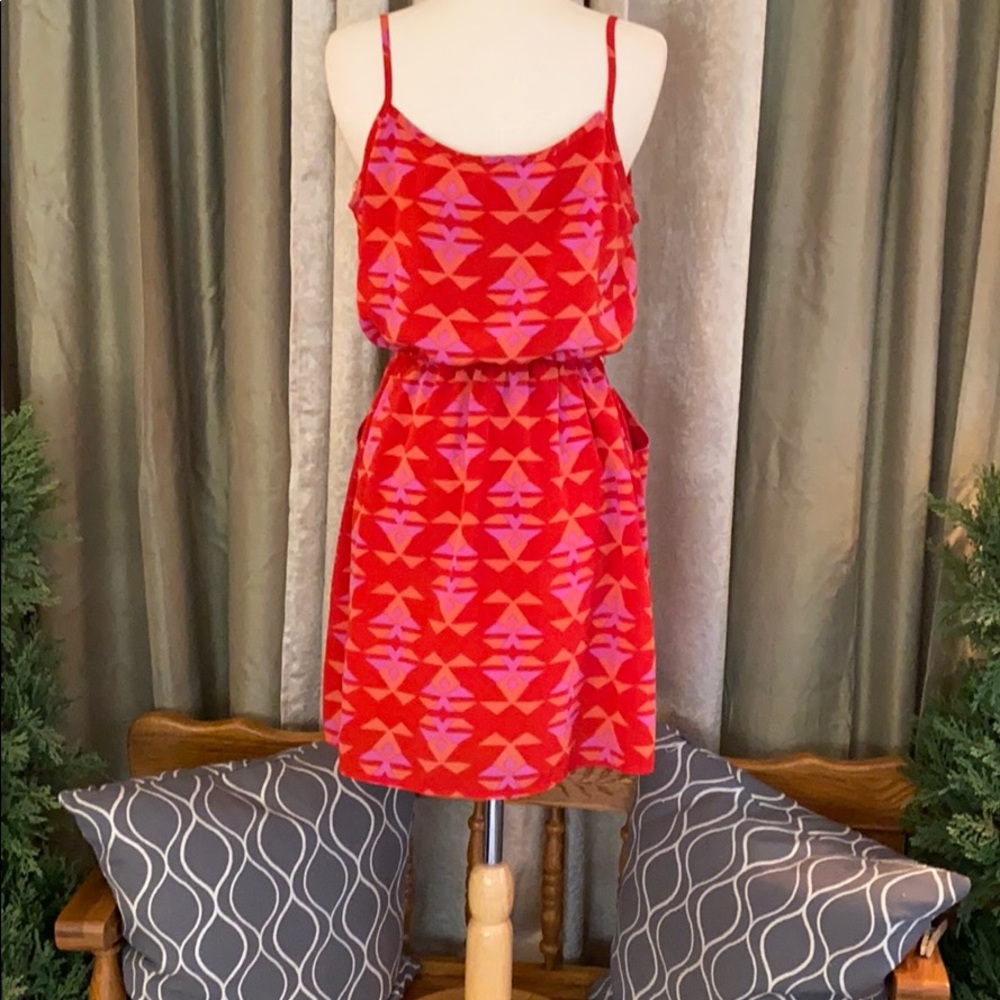 Ellie Spaghetti Strap Fit Flare Aztec Print Dress - Picture 9 of 15